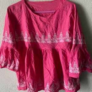 Beautiful Pink Short Kurti