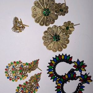 4 Pair Of Golden Earrings