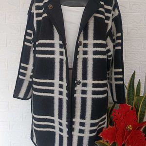 Imported Checkered Overcoat