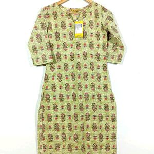 Light Green Floral Kurta Set (Women)