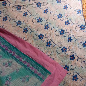 Hand stitched old saree blanket