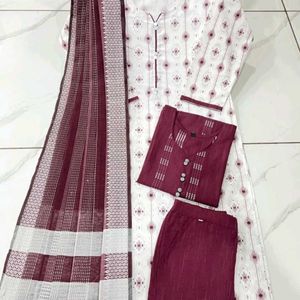 2 kurta Pant And Dupatta Set