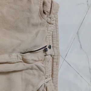 Beige Straight Fit Jeans