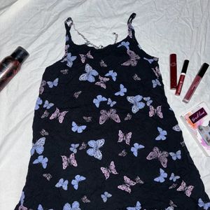 Butterfly Print Black Cami Top