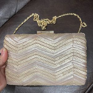 Gold Brown Clutch Bag