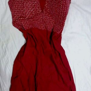 Sleeveless Maroon Dress (XL)