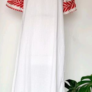 Vintage Palestinian Embroidered White Dress