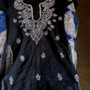 Black Chikankari Kurti