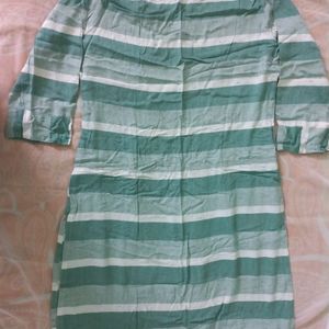 Sea Green Striped Kurti