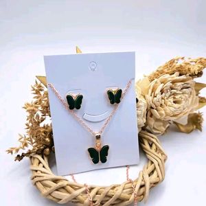 Butterfly Necklace Earrings