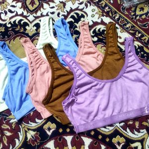 Set Of 6 Free Size Cotton Air Bra For Daily Use