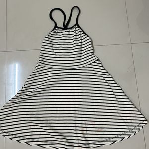 Striped Aline Sleeveless Mini Dress