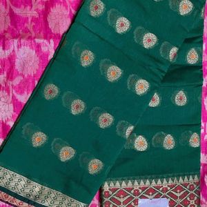 Banarsi Silk Saree New With Unstitched Blouse