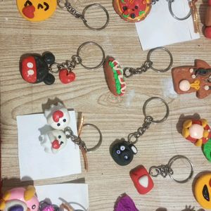 Handmade Clay Keychain.... Combo Of 13