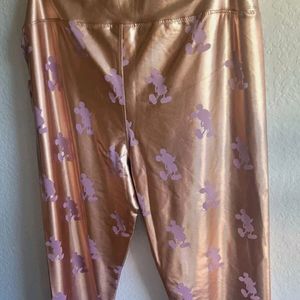 Disney Metallic Rose Gold Mickey Mouse Legging