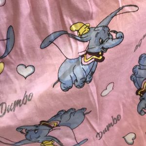 Dumbo Toon Print Pink Pyjama Shorts For Women