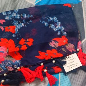 Beautiful Floral Blue Stole