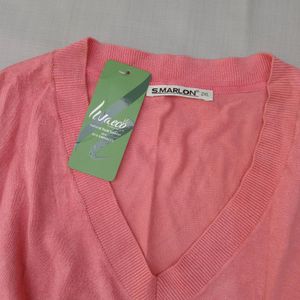 New Pink Korean V Shape Sweater..