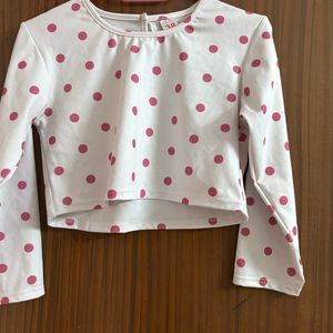 Polka Dot Oversized Crop Top