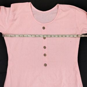 Pure Cotton Pink Kurti For Summers