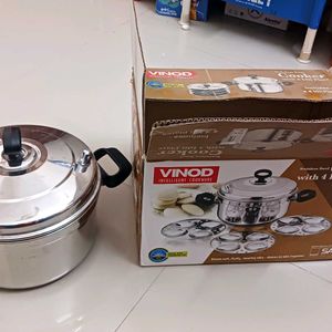 "New" VINOD INDUCTION IDLI COOKER With 4 Idl Plate