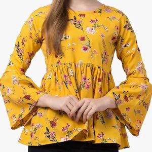 Printed Yellow Top Women