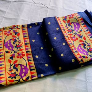 Nevy Blue Printed Saree