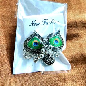 Peacock Feather Studs With Jhumka