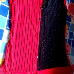 Red and Black Shirt For Women's.