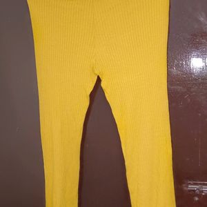 Beautiful Mustard Front Cut Flared Bottom