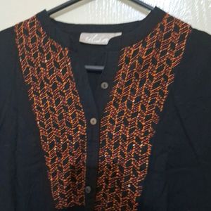 Black Cotton kurta