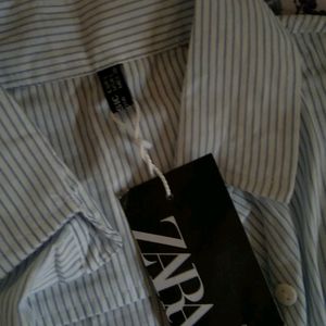 ZARA - Blue Lined Shirt For Office Wear