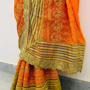 Orange Saree With Blouse