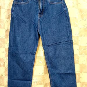 Straight Leg Dark Blue Jeans.