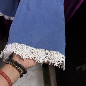 Denim Lace Pant