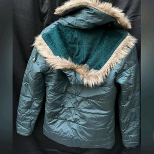 Sea Green Fur Warm stylish jacket