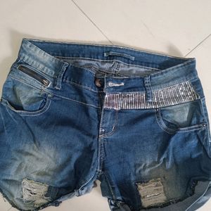 Denim Faded Shorts Size XL .