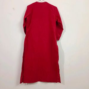 Red Cotton Kurta