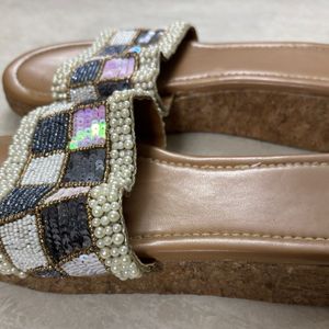 Beaded Platform Slippers For Sale!