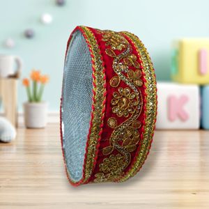 Karwa chauth Decorated Handcrafted Channi Red (pic