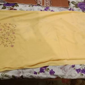 Light Yellow Colour Suit Material