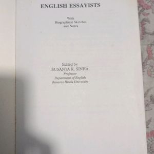 English Essayists , Edited By, Susant K. Sinha