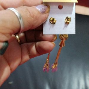 Golden Light Purple Earrings