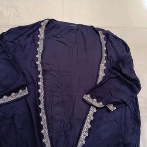 designer royal blue with white embroidery shrug