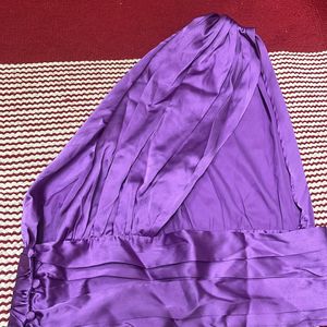 Satin Purple Party Crop Top