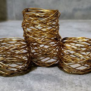 Handmade Gold Napkin Rings Holder Table Decoration