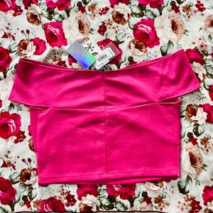 Pink Bandage Bardot Crop