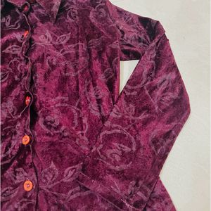 Women Velvet Party Wear Shirt