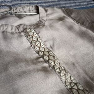 Silver Embroidered Kurti