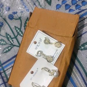 Two Pair Korean Gold Plated Earrings